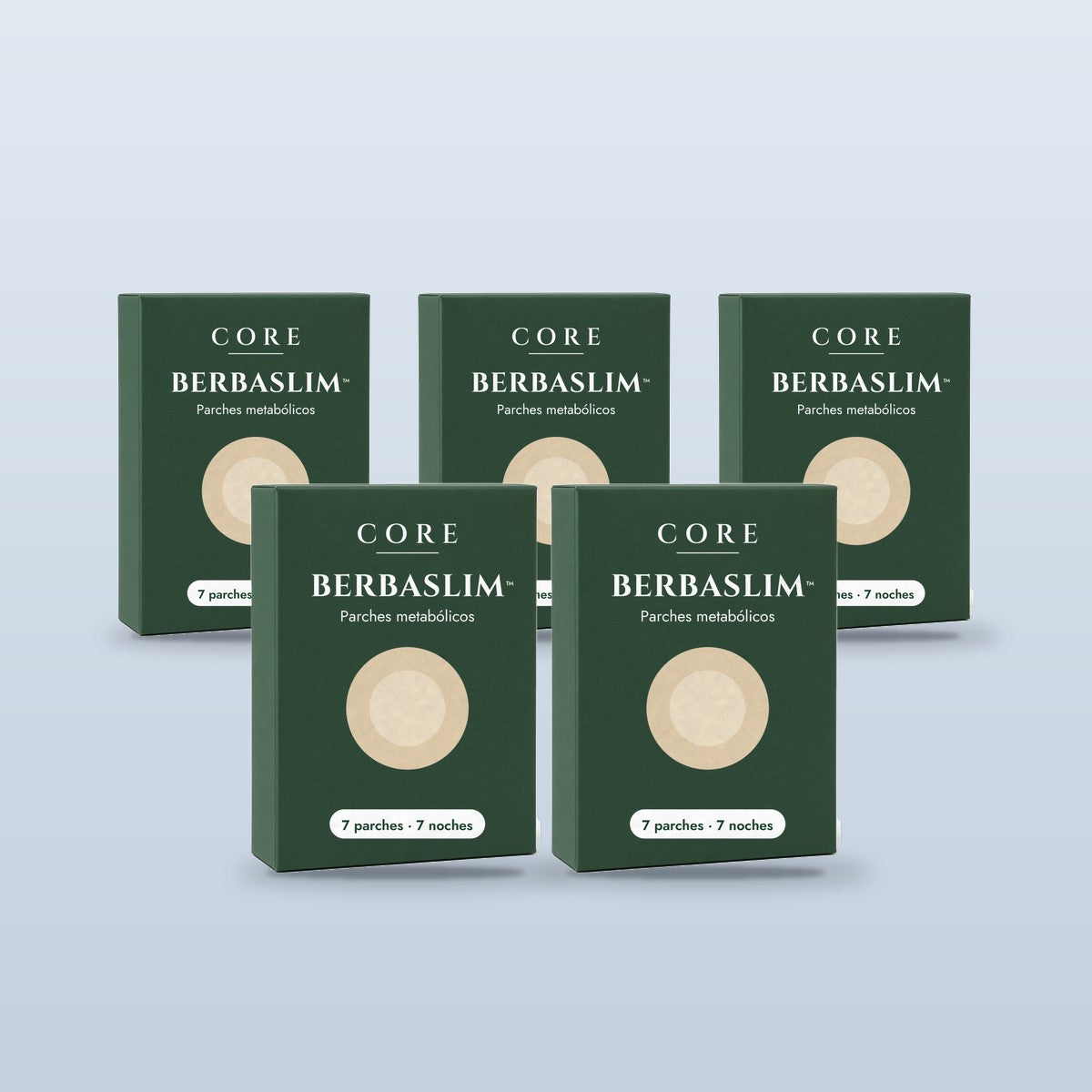 5 paquetes de Berbaslim™ Metabolic Patches: cinco cajas de parches