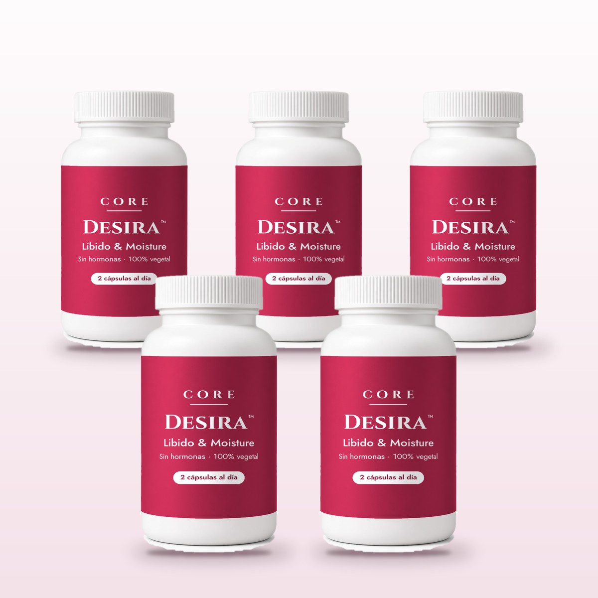 Paquete de 5 frascos de Desira™ Libido & Moisture Capsules