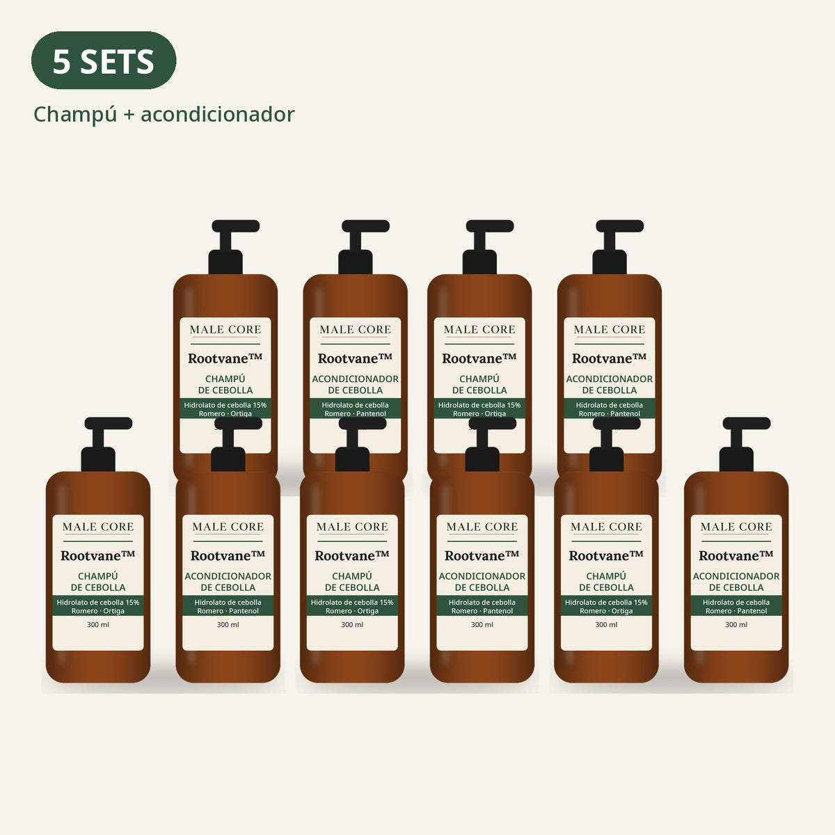 5 sets Rootvane™: champú + acondicionador