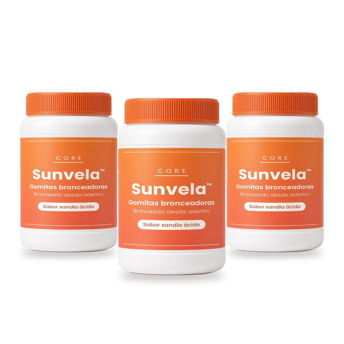 Paquete de 3 frascos de Sunvela™ gomitas bronceadoras
