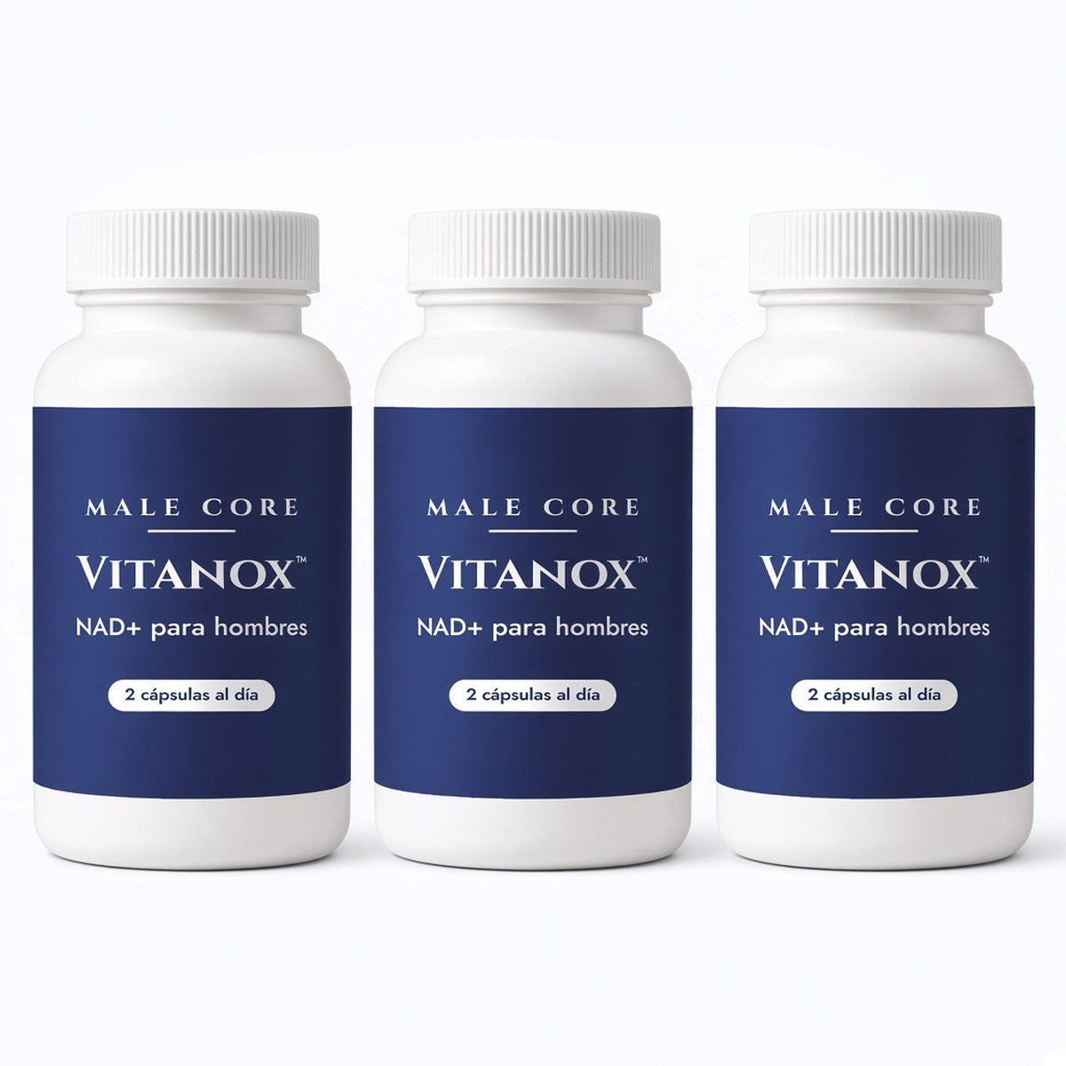 3 paquetes de Vitanox™ NAD+ for Men: tres frascos
